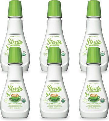 Stevita Organic Liquid Stevia - 1.35 Oz, Pack Of 6 - All-Natural Sweetener, Zero Calories - Usda Organic, Non-Gmo, Vegan, Kosher, Keto, Paleo, Gluten Free - 1200 Total Servings