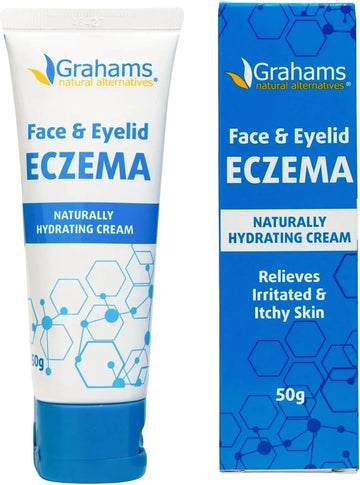 Grahams Natural Face & Eyelid Eczema Cream - Face Cream For Eczema, Dermatitis & Itch Relief - With Colloidal Oatmeal For Dry Skin, Redness & Inflammation | Hypoallergenic & Steroid-Free (100G)