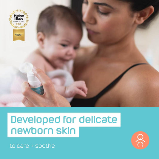 My Expert Midwife Newborn Baby Mega Mild Skin Saviours Kit | Clean Natural Ingredients | Suitable For Sensitive Skin + Fragrance Free | Set Of 3 With Baby Nappy Cream, Skin Salve, Dribble Defence