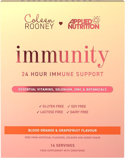 Applied Nutrition - Coleen Rooney - Immunity Powder - Vitamin & Mineral Boost - Best 24-Hour Immune Support - Best Vegan Immunity Defense - Enhanced Vitality (14 Servings) (Blood Orange & Grapefruit)