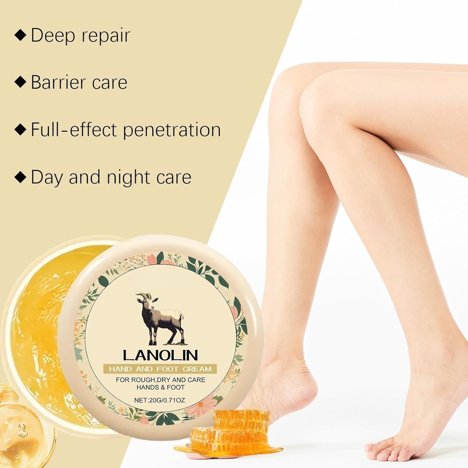 Hand And Foot Moisturizing Deep Moisturizing And Nourishing Skin Care Hand And Foot Skin Hydrating And Moisturizing Moisturizer Dxt845 (Beige, 5.6X2.1Cm)