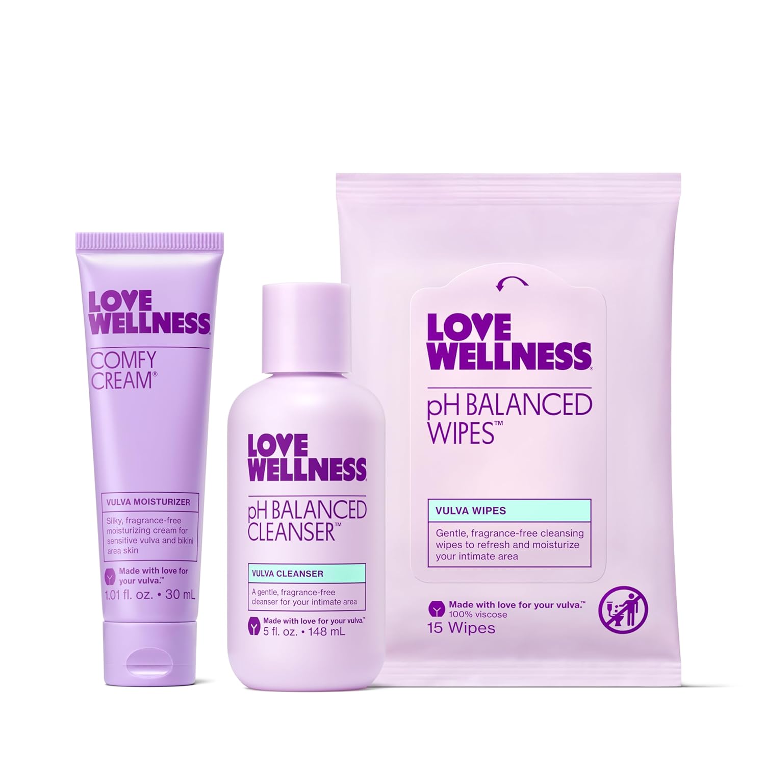 Love Wellness Ph Balancing Cleanser | Feminine Vulva Wash For Intimate Health & Hygiene | Fragrance-Free, Non-Irritating & Ph Matched | With Aloe Vera & Calendula For Sensitive Skin | 10 Fl Oz