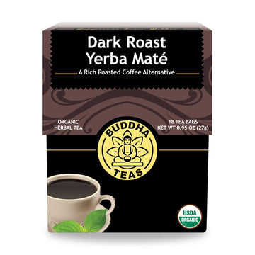Buddha Teas Organic Dark Roast Yerba Maté - Ou Kosher, Caffeine-Free, Gmo-Free - 18 Bleach-Free Tea Bags