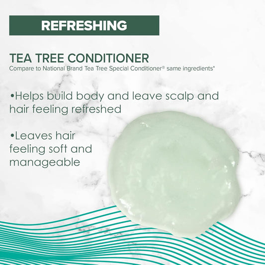 True+Real Tea Tree Conditioner, Moisturizing Formula, Hydrates, Soothes Scalp, Refreshing Mint Scent, For All Hair Types, 10.14 Oz