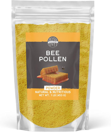 Birch & Meadow Bee Pollen Powder, 1 Lb, Natural & Nutritious, Slightly Sweet Taste, Oatmeal & Cereal