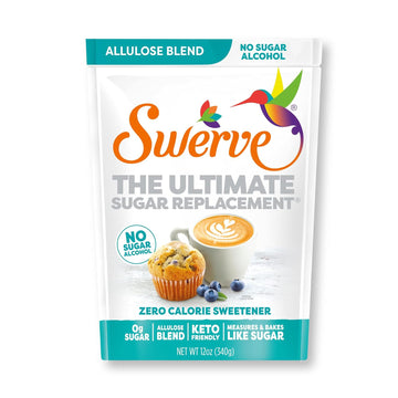 Swerve Zero Calorie Allulose Blend Granular Sugar Replacement Sweetener, No Sugar Alcohol, Keto Friendly, Erythritol Free, 12-Ounce Bag, (Pack Of 1)