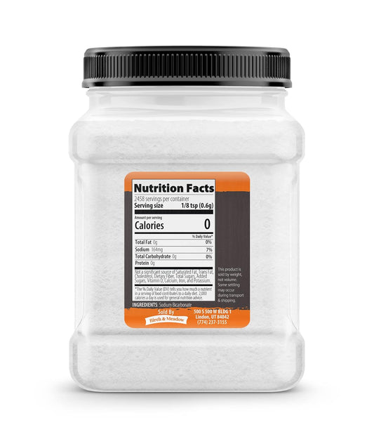Birch & Meadow Baking Soda, Sodium Bicarbonate, Cooking & Cleaning (3.25 Pounds)