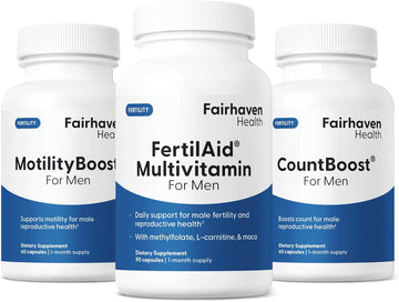 Fairhaven Health Fertilaid For Men, Motilityboost, And Countboost Combo | Fertility Supplements For Men | Male Fertility Supplement With Conception For Him Prenatal Vitamin