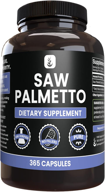 Pure Original Ingredients Saw Palmetto (365 Capsules) No Magnesium Or Rice Fillers, Always Pure, Lab Verified