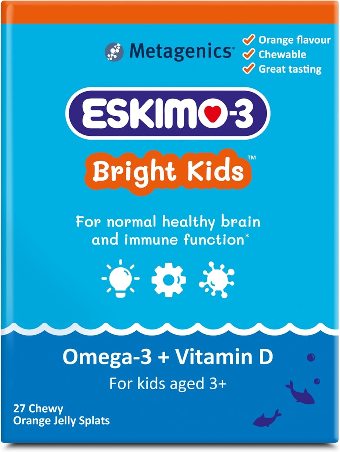 Eskimo-3 Bright Kids Fish Oil By Metagenics - Jelly Splats, 27 Servings