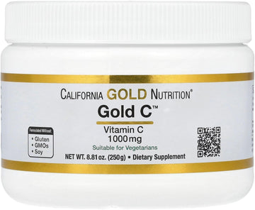 Gold C Powder By California Gold Nutrition - Usp Grade Vitamin C Powder - Immune Support & Seasonal Wellness - Vegetarian Friendly - Gluten Free, Non-Gmo - Quality Tested - 1000 Mg - 8.81 Oz (250 G)