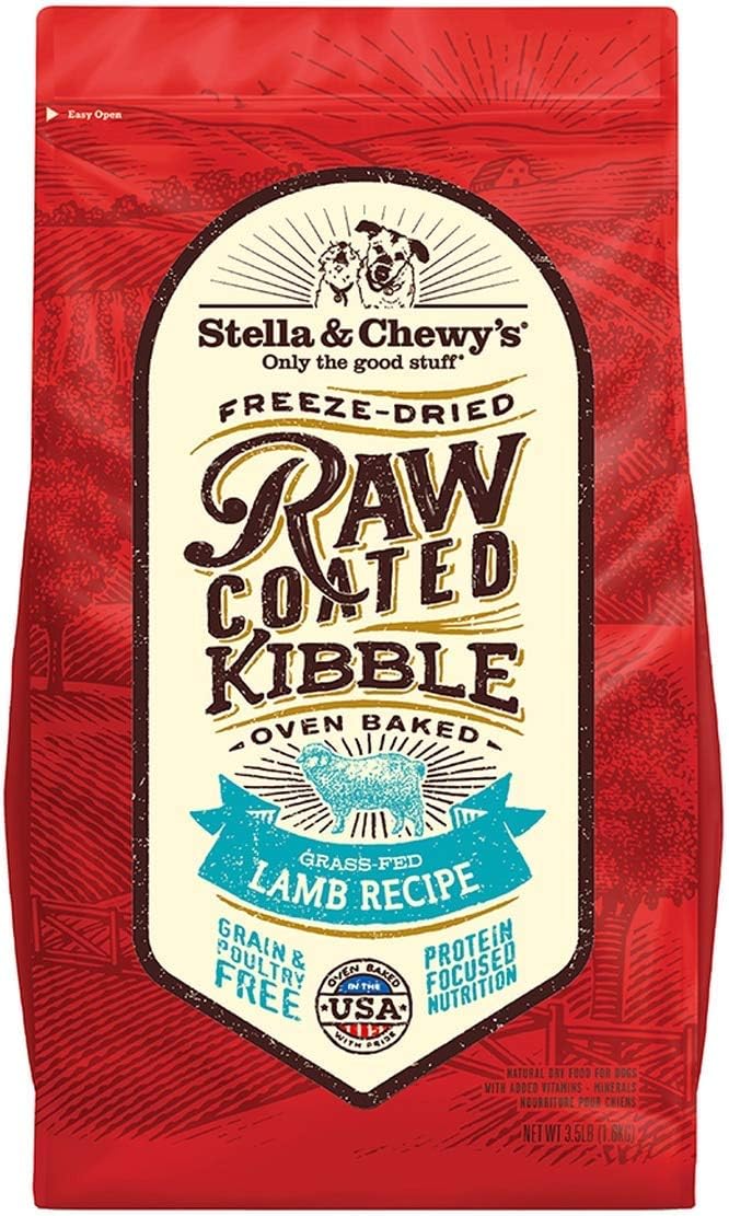 Stella & Chewy's, Grass-Fed Lamb Recipe Raw Coated Kibble Dry Dog Food, 3.5 Pound : Pet Supplies