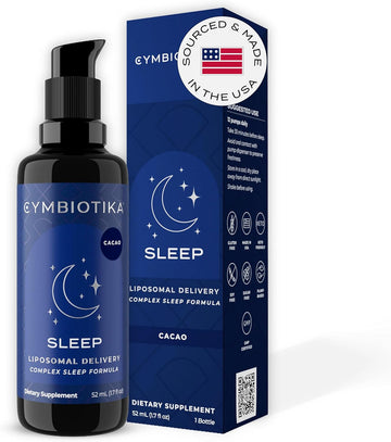 Cymbiotika Sleep Supplement, Melatonin 1Mg With L-Theanine 200Mg, Liposomal Delivery, Non-Gmo, Gluten & Sugar Free, Keto & Vegan Friendly, Cacao Flavor, 1.7 Fl Oz (Pack Of 1)