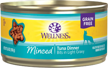 Wellness Complete Health Natural Grain Free Wet Canned Cat Food, Minced Tuna Entrée In Light Gravy, 5.5-Ounce Can (Pack Of 24)