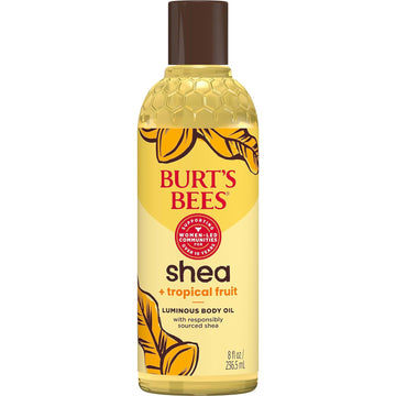 Burt'S Bees Shea + Tropical Fruit Luminous Body Oil, Mothers Day Gifts For Mom, Non-Greasy, Antioxidant Rich For Glowing Skin, Non-Irritating, Natural Origin Skin Care, 8 Oz