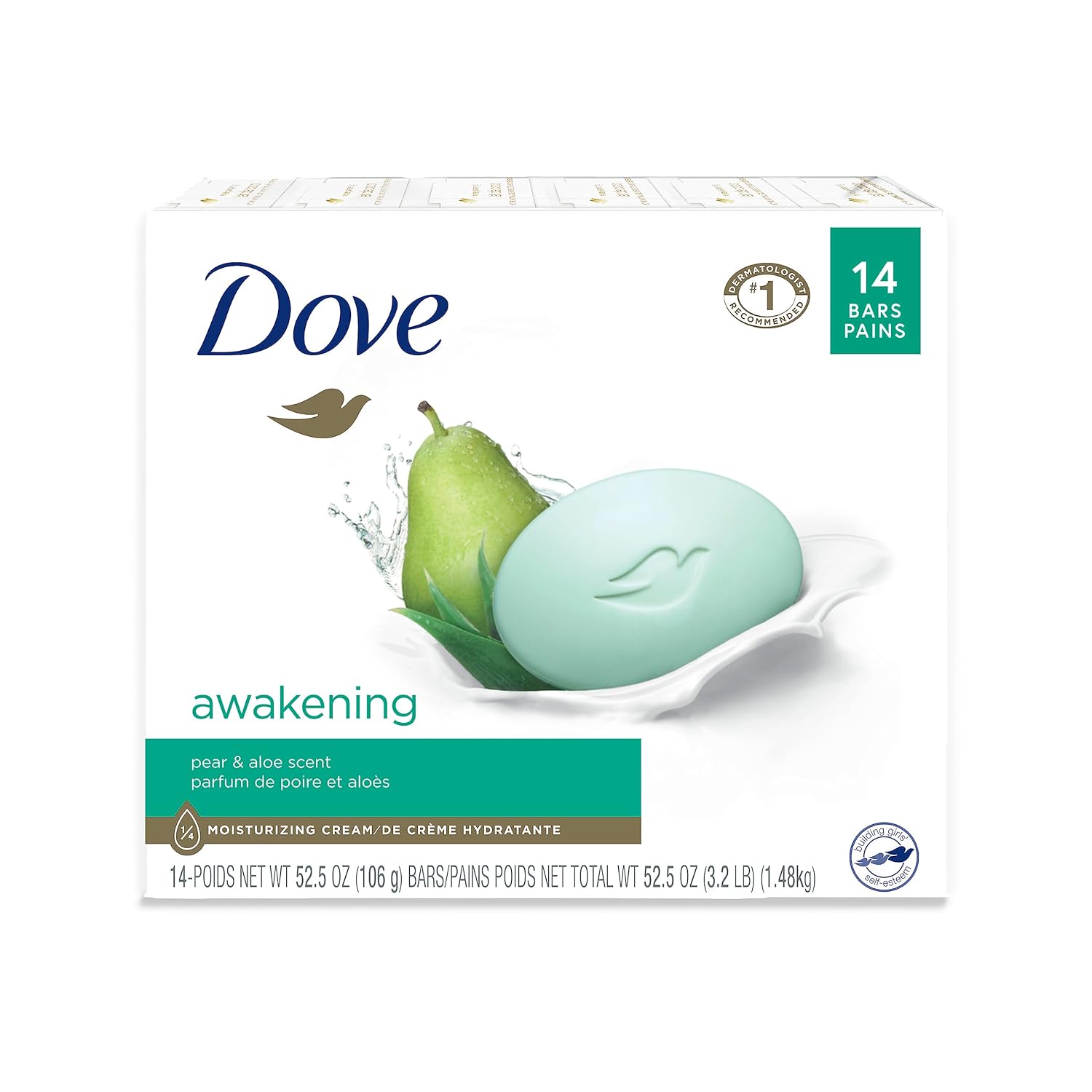 Dove Go Fresh Beauty Bar More Moisturizing Than Ordinary Bar Soap Rejuvenate Pear And Aloe Vera Scent 3.75 Oz 14 Bars