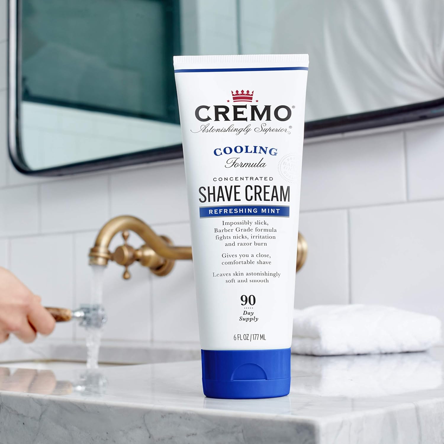 Cremo Barber Grade Cooling Shave Cream, Astonishingly Superior Ultra-Slick Shaving Cream Fights Nicks, Cuts And Razor Burn, 6 Fl Oz (2 Pack), WHITE : Beauty & Personal Care