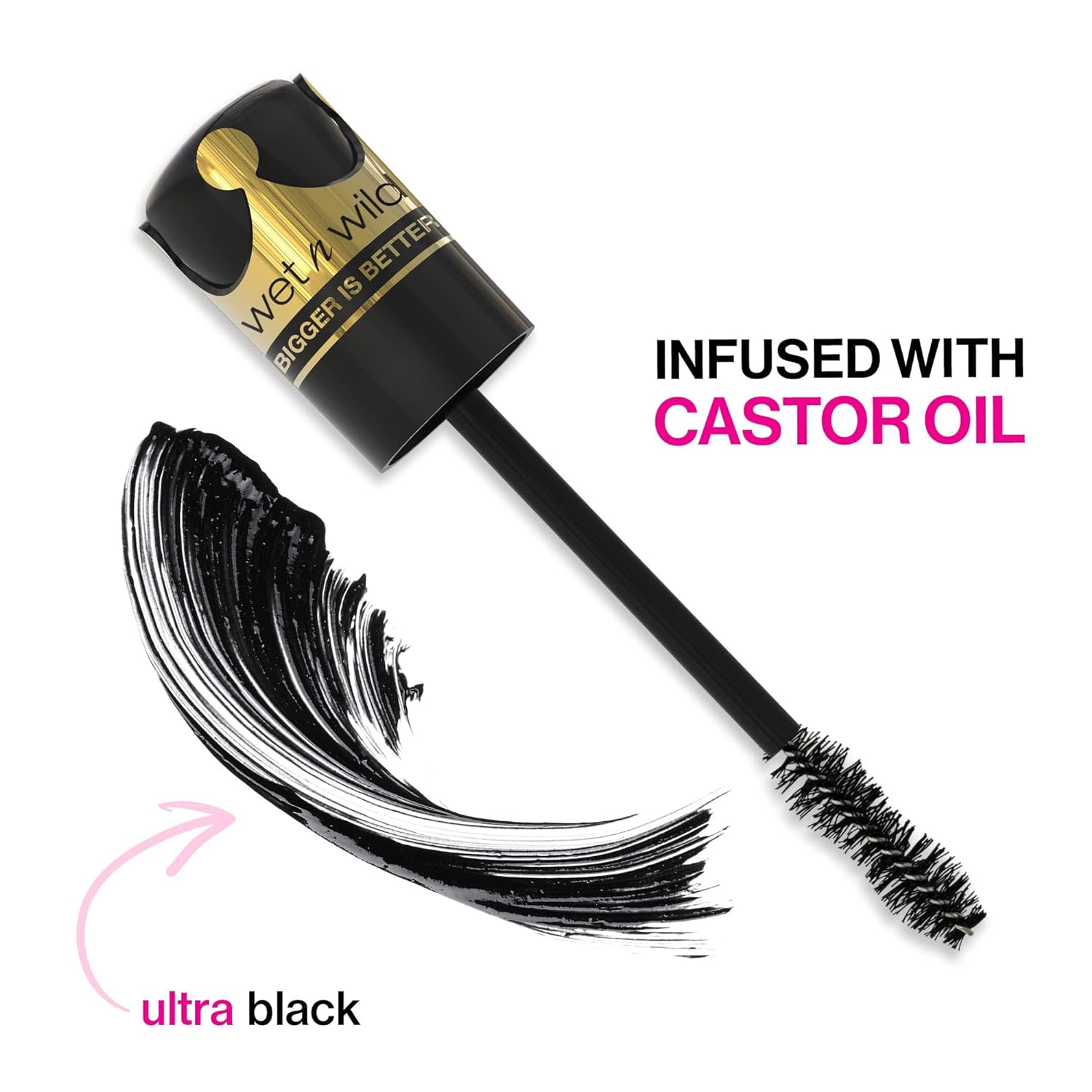 wet n wild Big Poppa Mascara- Volumizing, Lifting, Lengthening, Nourishing, Paraben Free, Cruelty-Free & Vegan - Blackest Black : Beauty & Personal Care