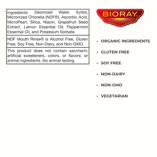 Bioray Professional Ndf Mouth Rinse - 4 Fl Oz - Alcohol-Free Formula, Safe For Use With Amalgam Fillings - Non-Gmo, Vegetarian, Gluten Free