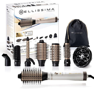 Bellissima Air Wonder 8-In-1 Hot Air Styler – Ionic Hair Dryer With 8 Versatile Attachments For Curling, Volumizing, Straightening, Smoothing, And Styling – Fast Heat-Up, 1000W Power, All Hair Types