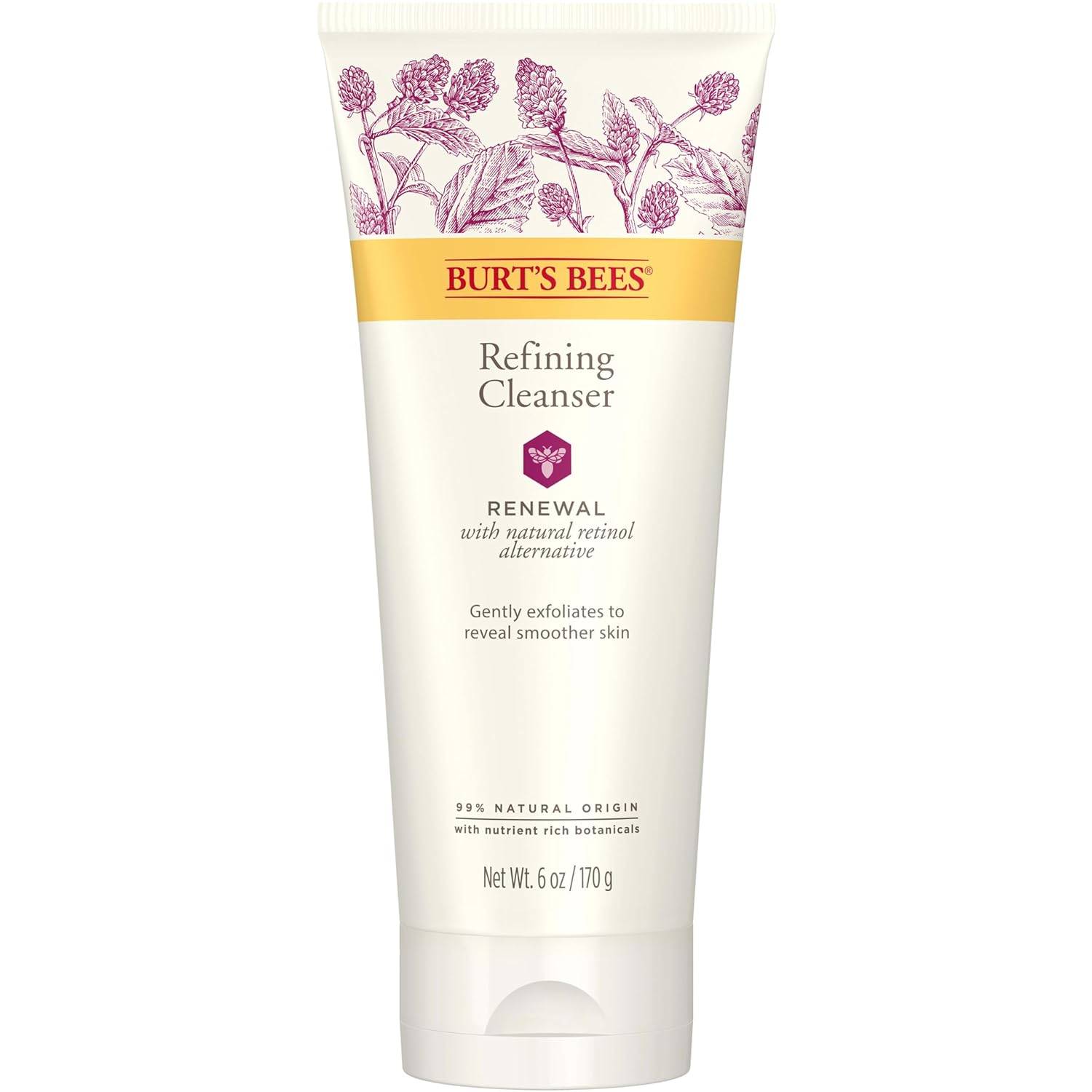 Burt'S Bees Renewal Refining Cleanser With Bakuchiol Natural Retinol Alternative, 6 Oz (Package May Vary)