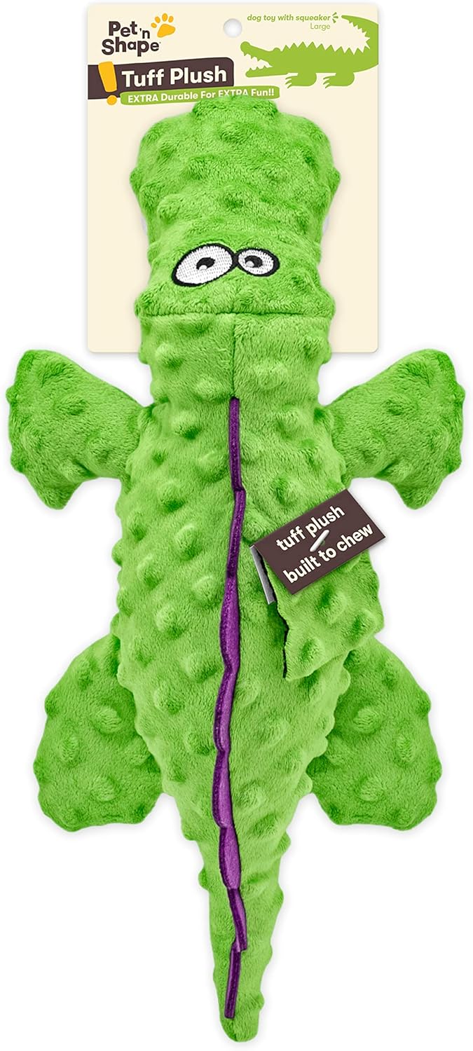Pet 'N Shape Tuff Plush Gator Dog Toy, Large