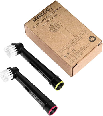 Livecoco Recyclable Brush Heads - Soft Bristles - 100% Recyclable, Long Lasting Bristles