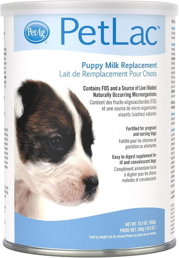 Pet-Ag Petlac Powder For Puppies - 10.5 Oz - Puppy Milk Replacement Powder For Puppies Newborn To Six Weeks Old - Easy To Digest