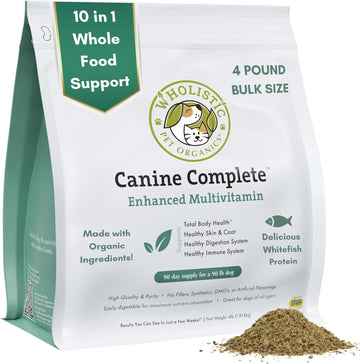 Wholistic Pet Organics Canine Complete: Multivitamin for Dogs Organic Homemade Dog Food Supplement Dog Multivitamin Powder with Probiotics Healthy Immune System Digestive Support for All Ages