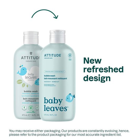 Attitude Bubble Body Wash For Baby, Ewg Verified, Dermatologically Tested, Plant And Mineral-Based, Vegan, Pear Nectar, 16 Fl Oz