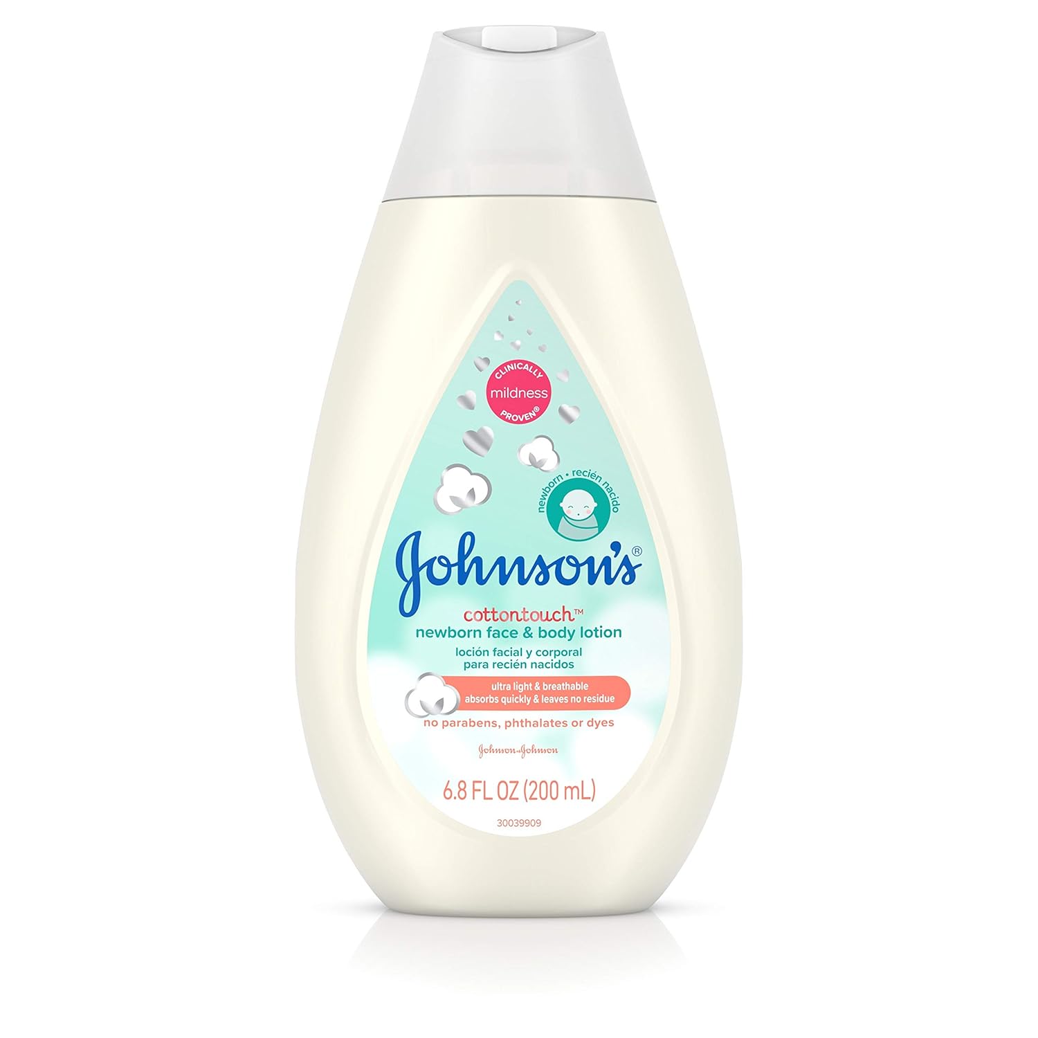 Johnson'S Cotton Touch Newborn Baby Face And Body Lotion, Made With Real Cotton, 6.8 Fl. Oz