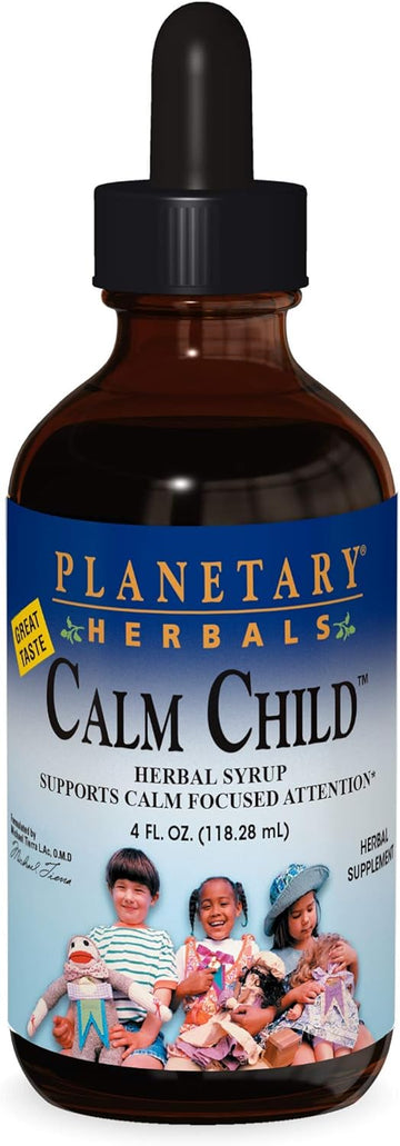 Planetary Herbals Calm Child Herbal Syrup - Includes Soothing Botanicals Chamomile, Lemon Balm, Catnip & More - 4