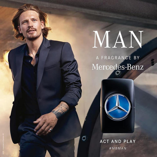 Mercedes Benz Man - Elegant Fragrance With Sensual, Floral, Woody Notes - Mesmerize The Senses With Original Luxury Men’S Eau De Toilette Spray - Endless Day Through Night Scent Payoff - 1 Oz