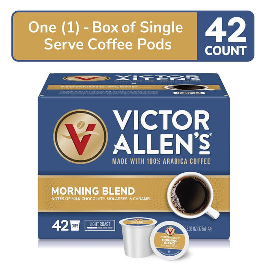 Victor Allen'S Coffee Morning Blend, Light Roast, 42 Count, Single Serve Coffee Pods For Keurig K-Cup Brewers