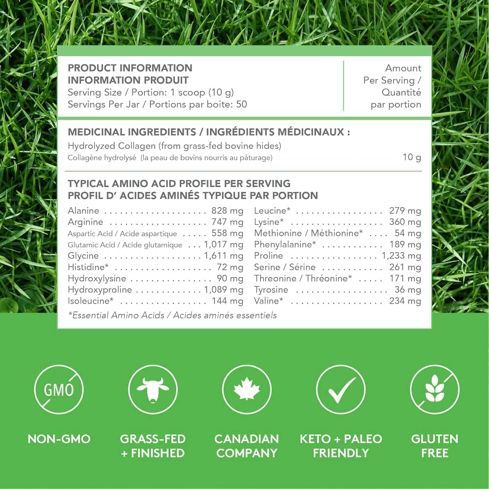 SPROOS - Grass Fed Collagen - Beverage Powder - Hydrolised Collagen Peptides - Healthy Joints, Gut, Skin & Hair - Unflavoured - 50-Day Supply - 500 g : Amazon.co.uk: Health & Personal Care