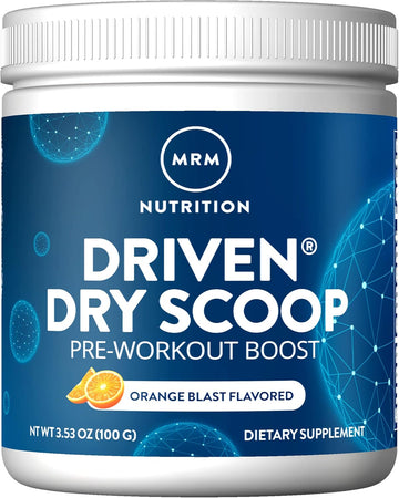 Mrm Nutrition Driven™ Dry Scoop Pre-Workout Powder| Orange Blast Flavored| Pure Ingredients| Muscle + Hydration + Energy Blends| Performance Energy | Vegan + Gluten-Free | 15 Servings