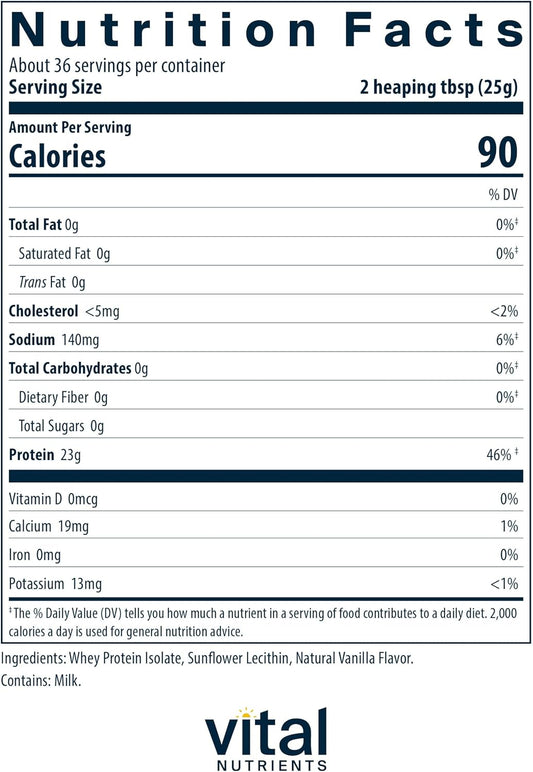 Vital Nutrients - ProWhey - Whey Protein Beverage Mix - Natural Vanill