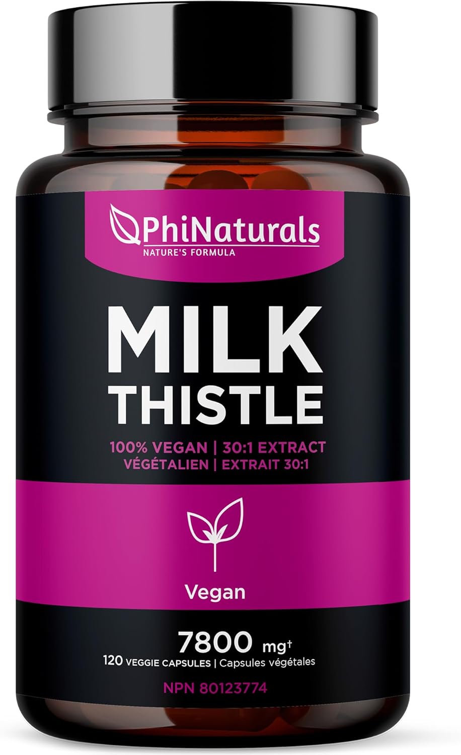 Phinaturals Milk Thistle Extract Capsules Supplement Liver Detox 260Mg Silymarin 30:1 Extract Equivalent To 7000Mg Milk Thistle Seeds Liver Detox Silimarina