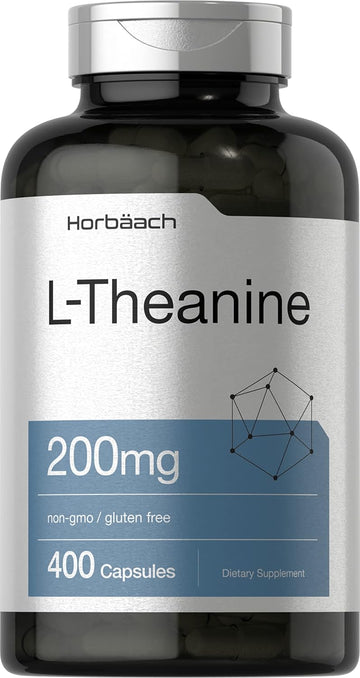 Horbäach L Theanine 200Mg | 400 Capsules | Value Size | Non-Gmo, Gluten Free Supplement