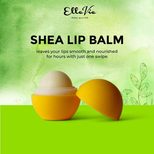 Elle Vie Unscented Shea Lip Balm, Shea Butter Nourishing Lip Balm, Long-Lasting Moisturizing Lip Balm, Non-Sticky Avocado Oil Lip Balm