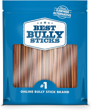 Best Bully Sticks 6 Inch All-Natural Thin Bully Sticks For Dogs - 6” Fully Digestible, 100% Grass-Fed Beef, Grain And Rawhide Free | 24 Pack