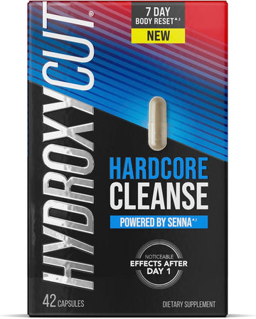 Hydroxycut Hardcore Cleanse - 42 Capsules - 7-Day Body Reset For Men & Women - Includes Senna Leaf Extract & Apple Cider Vinegar - 14 Servings
