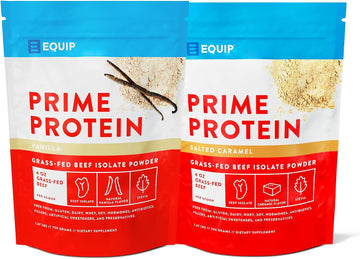 Equip Foods Prime Protein Powder Vanilla & Prime Protein Powder Salted Caramel