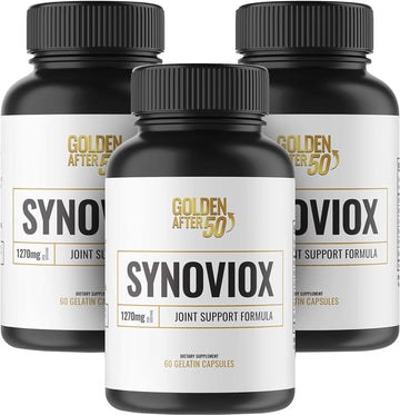 Golden After 50 Synoviox - 1270mg Joint Support Supplement - 3 Bottles - Supports Joint Health and Joint Comfort - Boswellia Capsules with Cucurmin, Hyaluronic Acid, and Bioperine