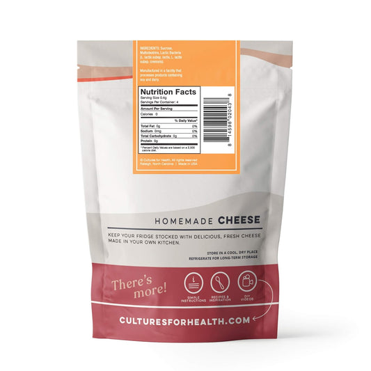 Cultures for Health Mesophilic Cheese Starter | 4 Packets Direct-Set Culture + 2 Rennet Tablets for Cheese Making | DIY Semi-Soft Fresh Cheese, Like Cheddar, Quark, Colby, Feta, Cottage Cheese, & More