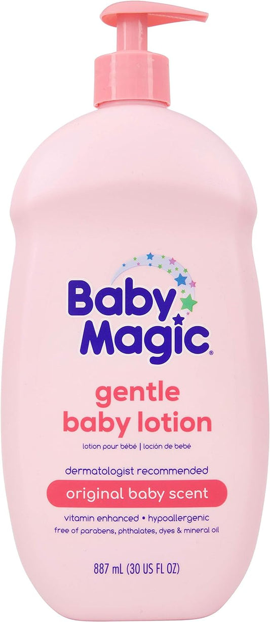 Baby Magic Gentle Baby Lotion | 30 Fl Oz (Pack Of 4) | Vitamins & Aloe | Free Of Parabens, Phthalates, Sulfates And Dyes