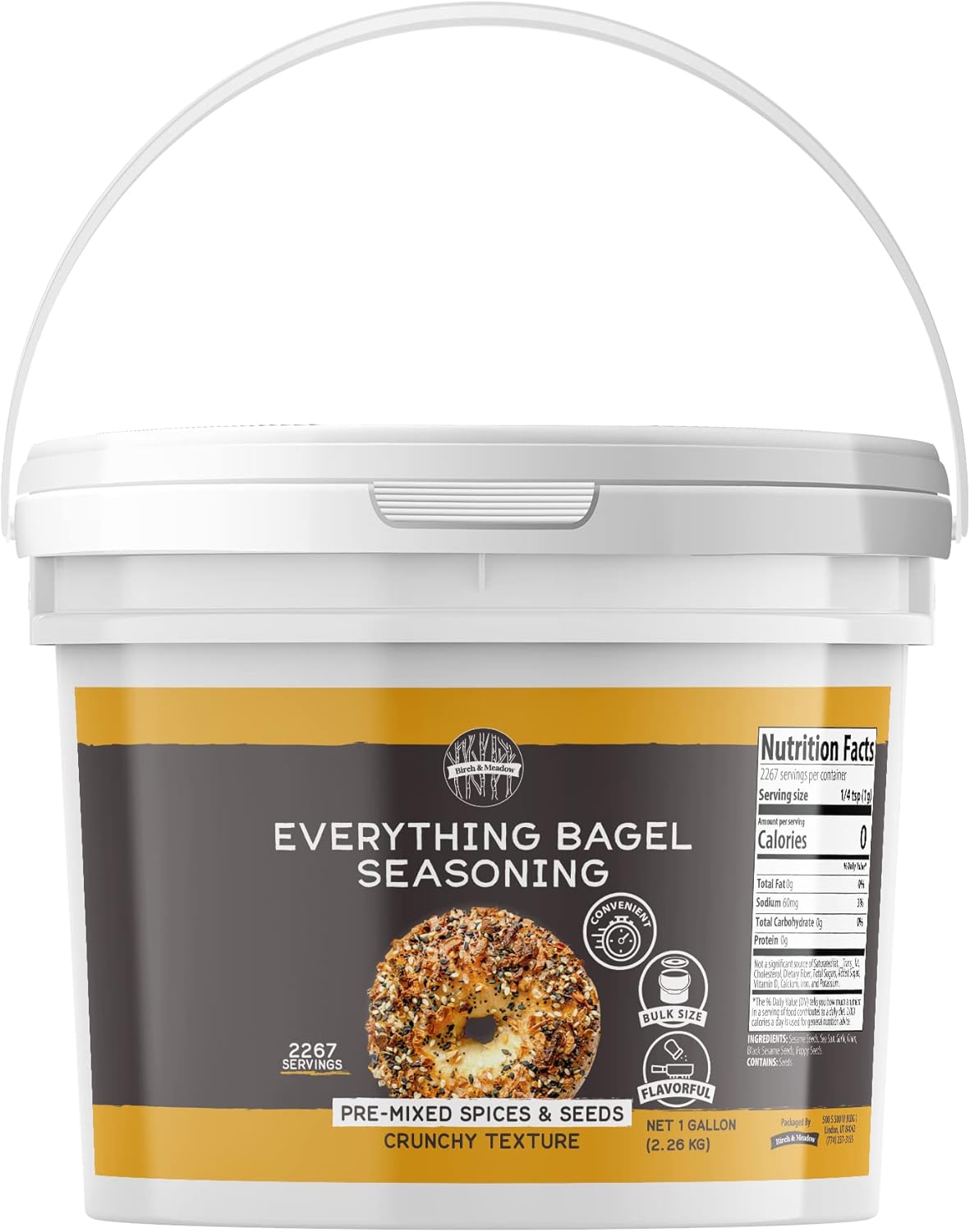 Birch & Meadow 1 Gallon Of Everything Bagel Seasoning, Pre-Mixed Spices & Seeds, Crunchy Texture