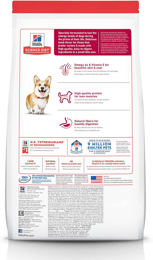 Hill'S Science Diet Adult 1-6, Adult 1-6 Premium Nutrition, Small Kibble, Dry Dog Food, Lamb & Brown Rice, 15.5 Lb Bag