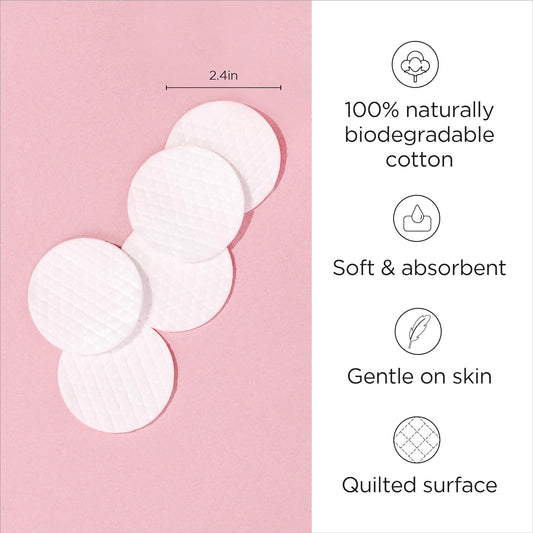 Diane Multi-Layer Cotton Rounds, 300 Count Bulk Pack, 100% Pure Cotton, Premium, Hypoallergenic, Biodegradable, Strong and Durable Makeup and Nail Polish Removal Wipes