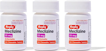 Rugby Meclizine Chewable Tablets 25Mg - Anti-Nausea Medicine Helps With Motion Sickness - 100 Count